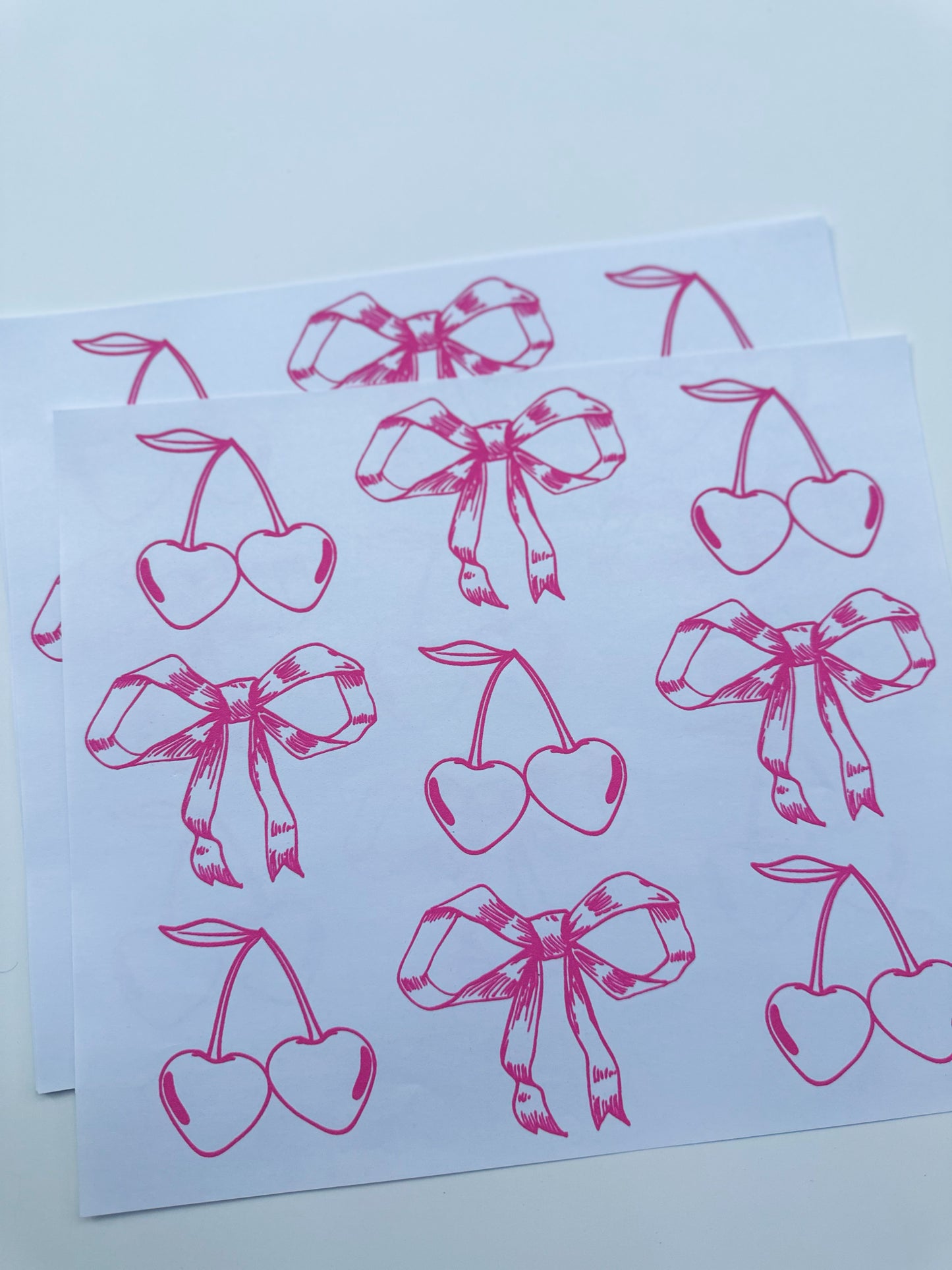 Coquette hot pink ink transfer