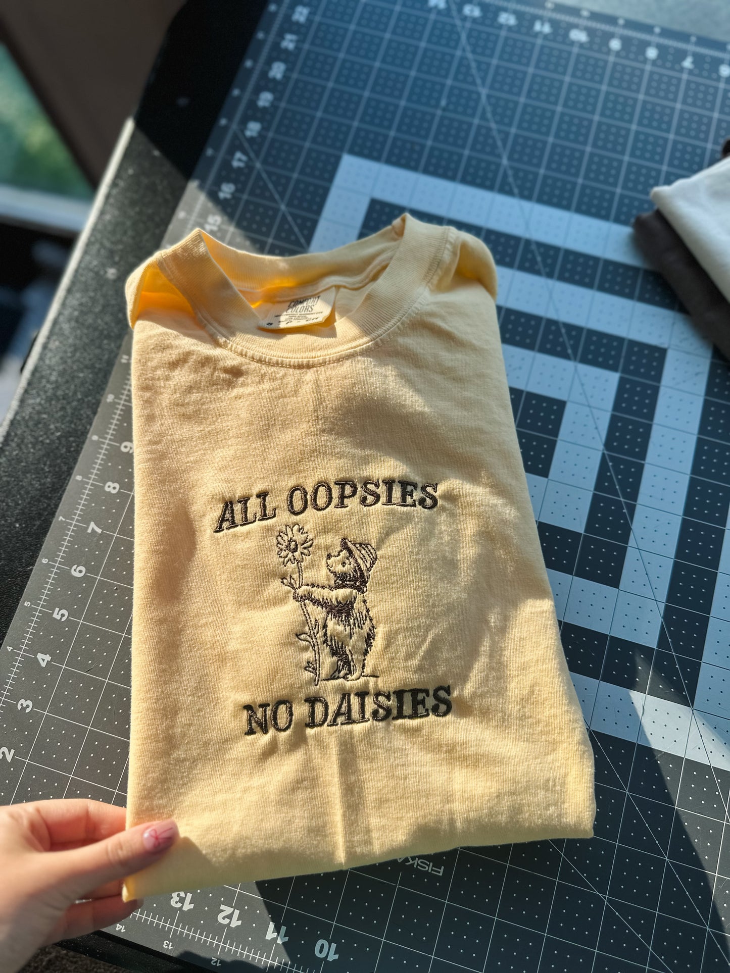 All oopsies embroidered comfort colors T-shirt