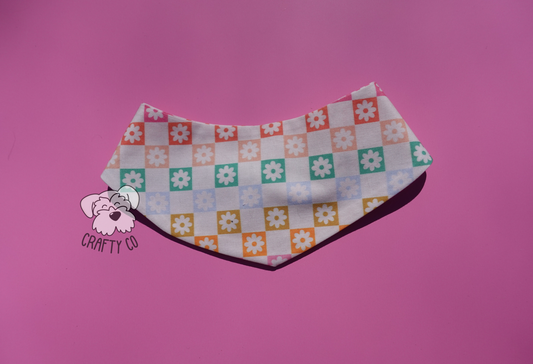 Flower groovy snap on dog bandana