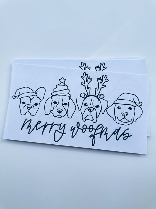 Merry woofmas black ink transfer