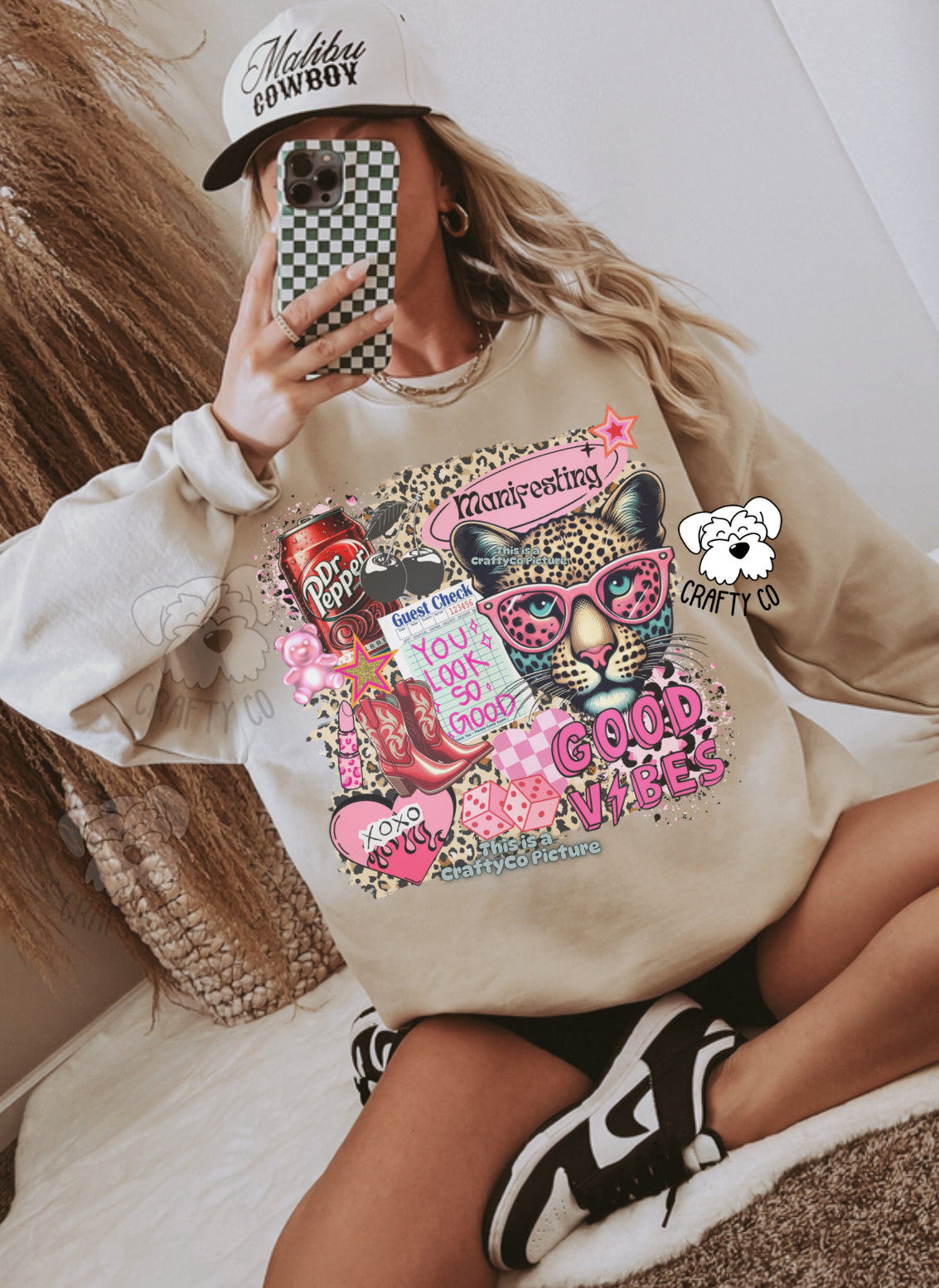 Girly drink Collage Crewneck