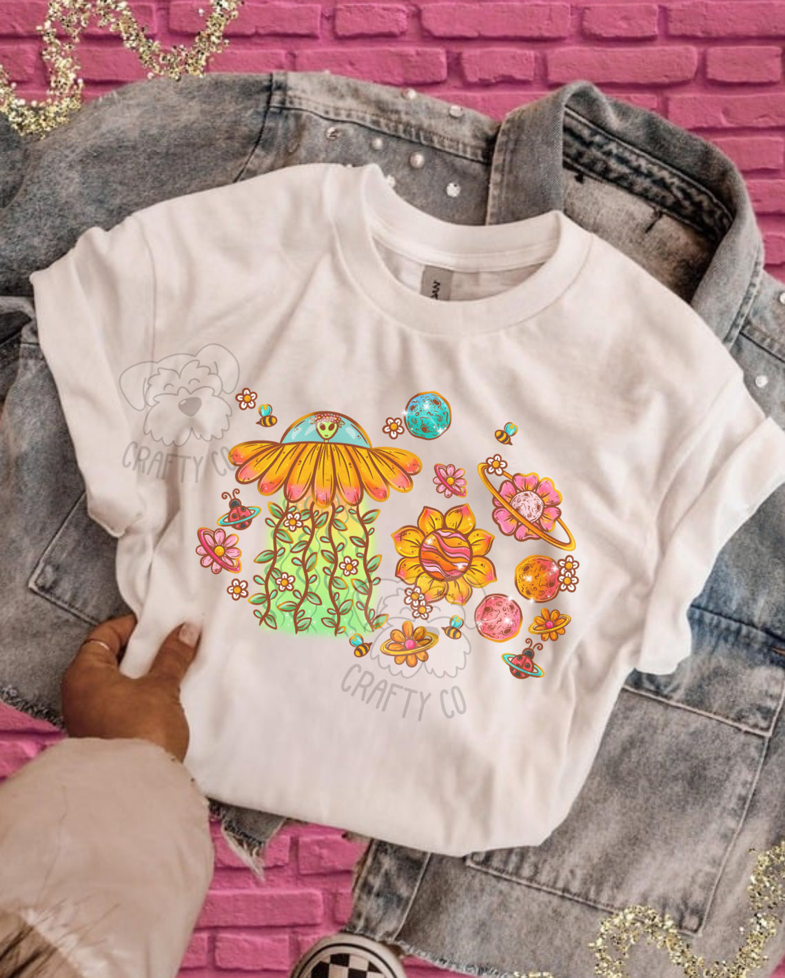 Space floral T-shirt