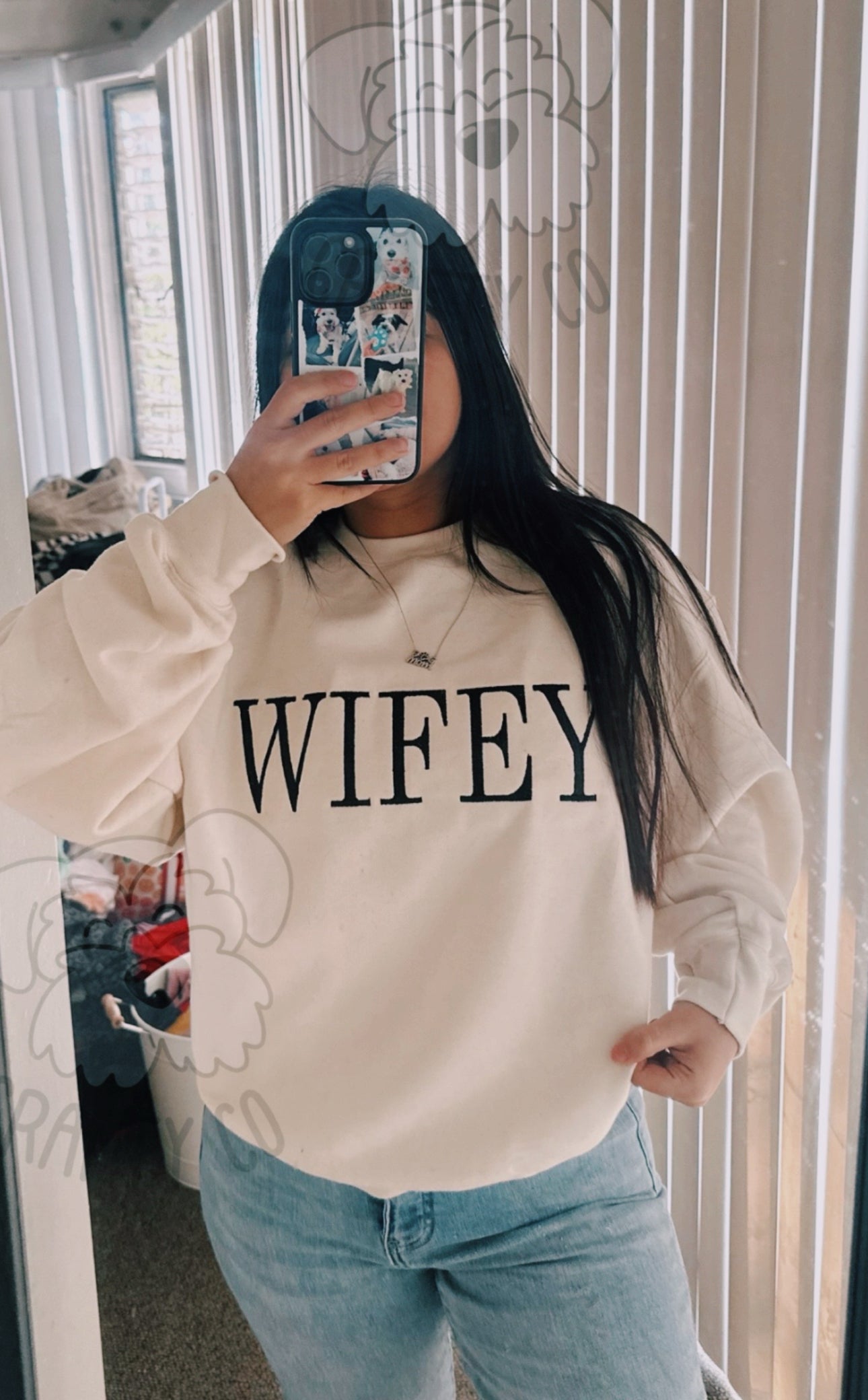 Wifey BIG letters embroidered crewneck