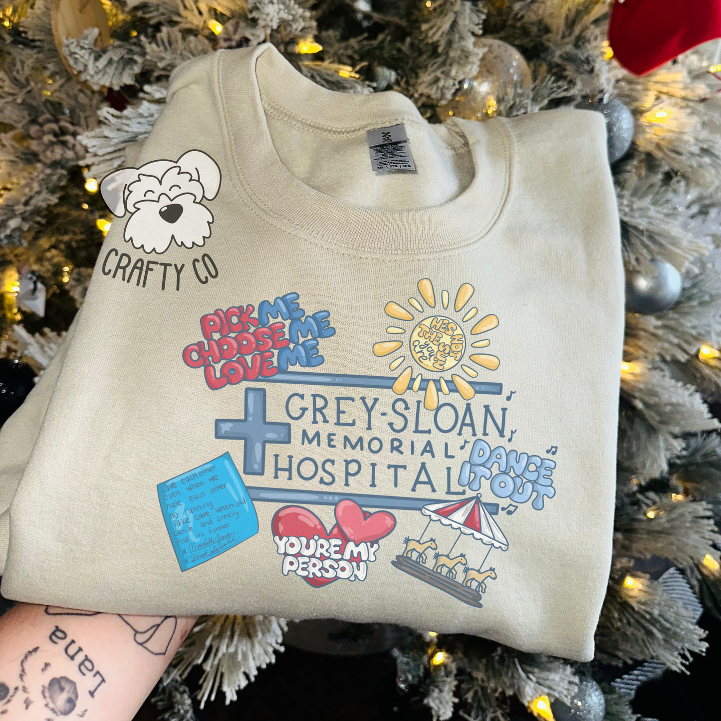 post it greys crewneck