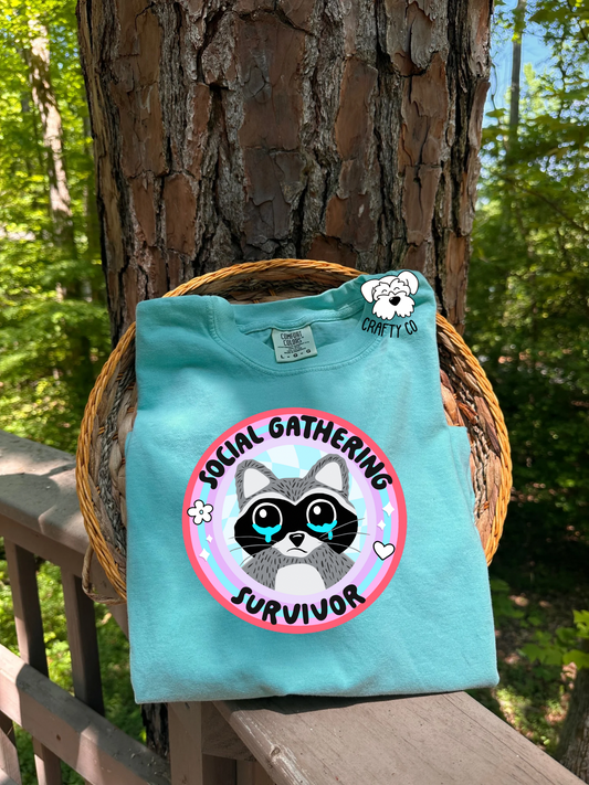 Social gathering survivor T-shirt
