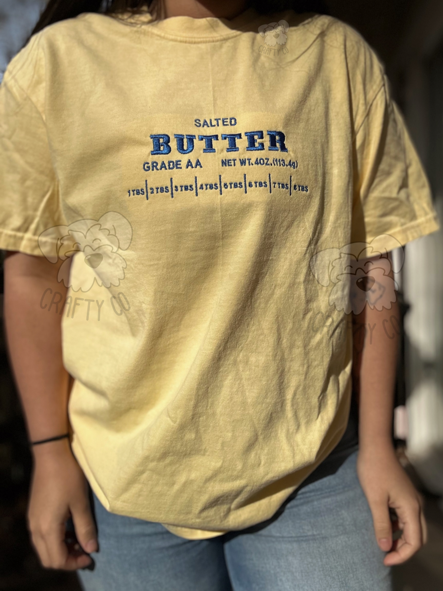 Butter embroidered LIMITED STOCK comfort colors T-shirt