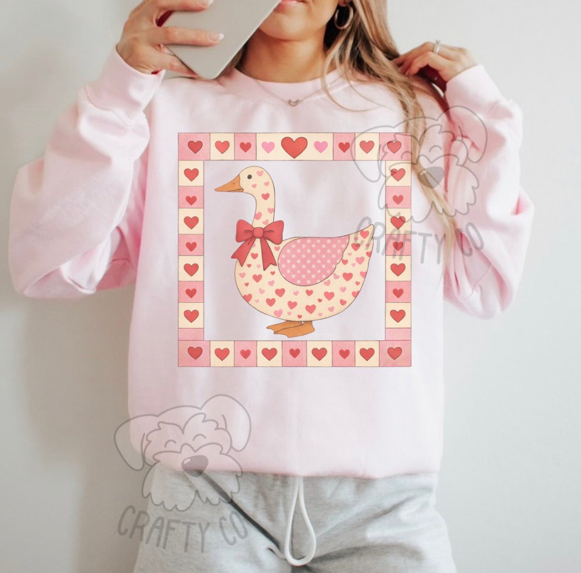 Valentines goose sweatshirt crewneck sublimation