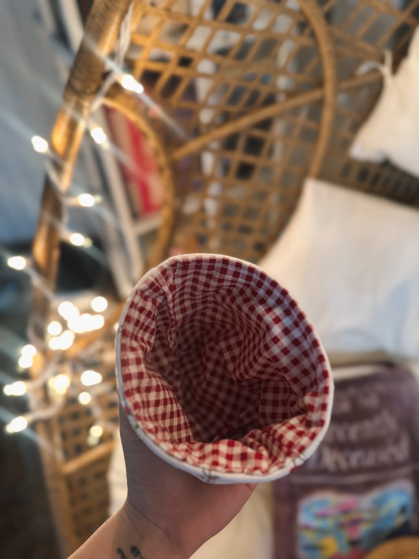 Cherry Weck Jar Koozie – Handmade Lined Fabric Coffee Cozy