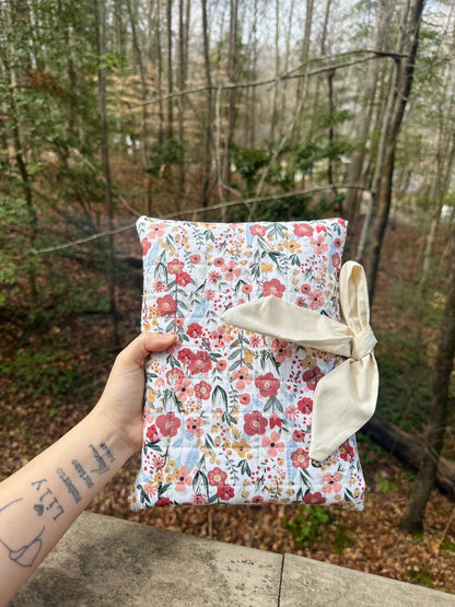 Quilted Book Sleeve with Tie Closure | Side Opening Padded Book Cover | E-Reader & Bible Size