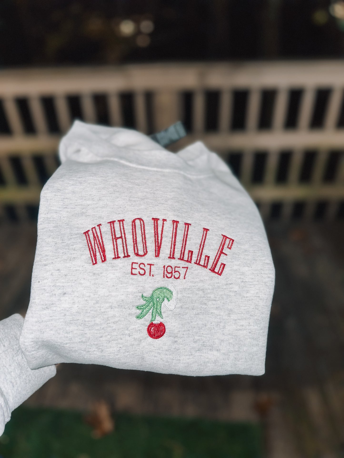 Whoville embroidered unisex crewneck sweatshirt