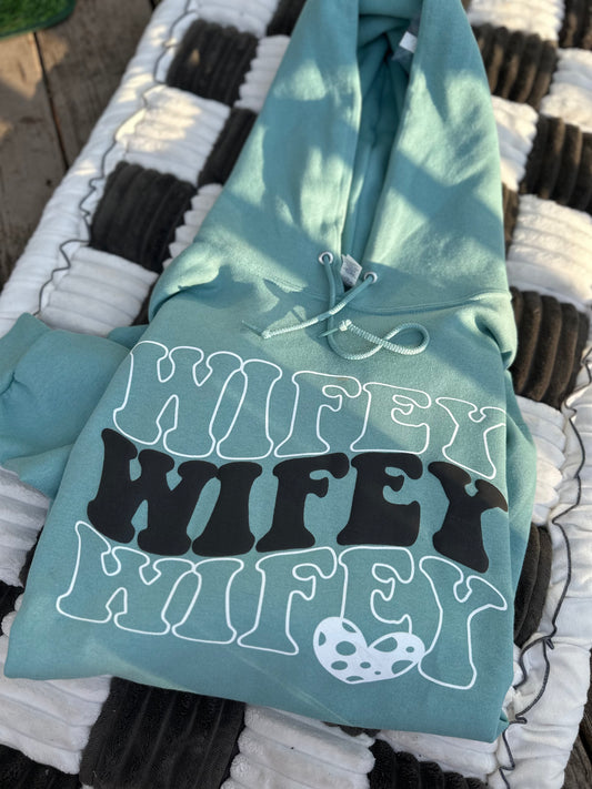 Wifey hoodie size M jerzees brand