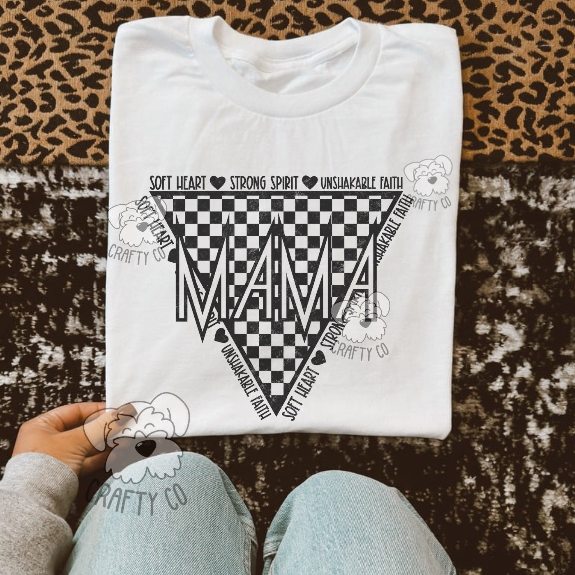 Mama checkered Sublimation Gildan  T-shirt