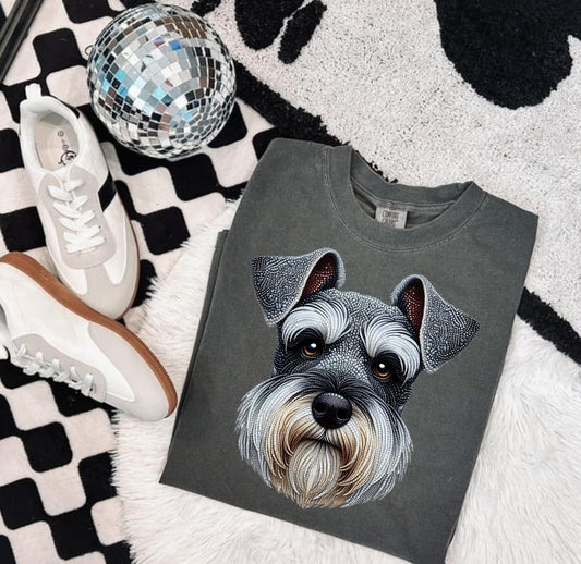 Schnauzer rhinestone T-shirt