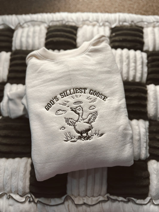 SILLIEST GOOSE EMBROIDERED CREWNECK