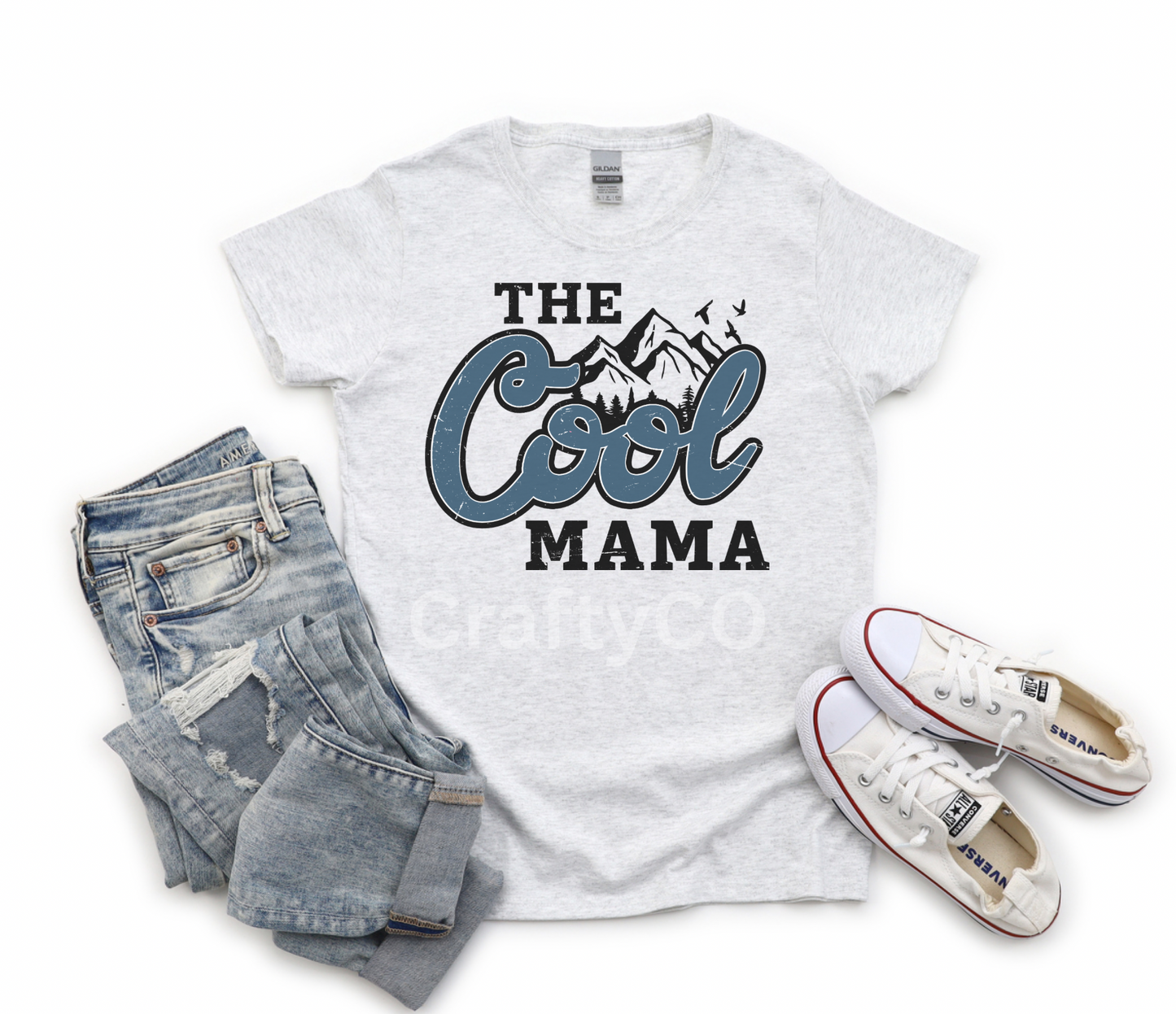 The cool mama light grey sublimation T-shirt