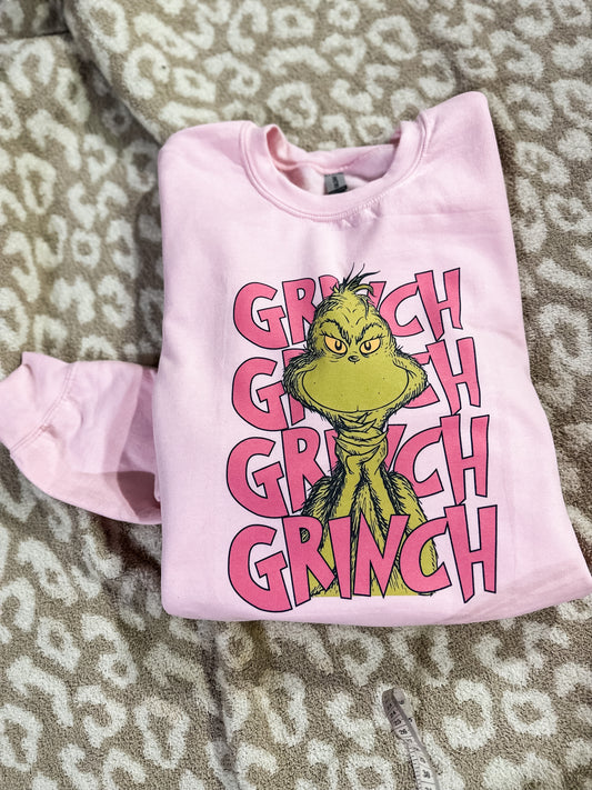 Green pink guy crewneck