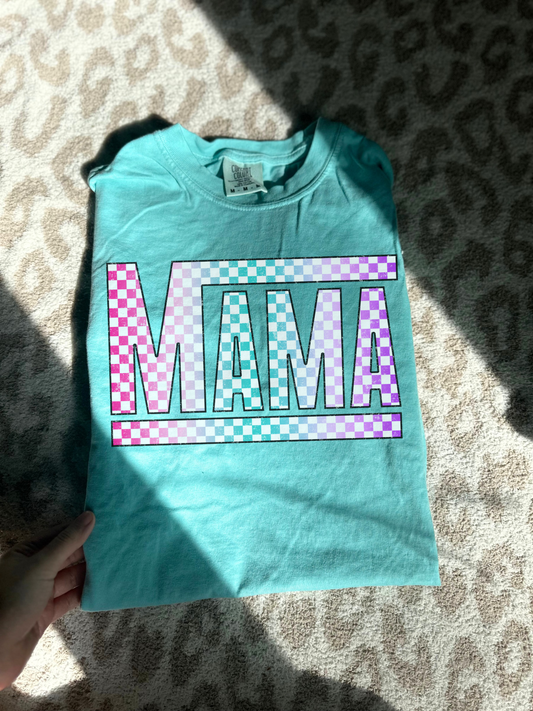 Mama checkered T-shirt