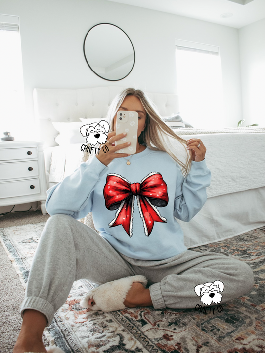 Christmas bow crewneck