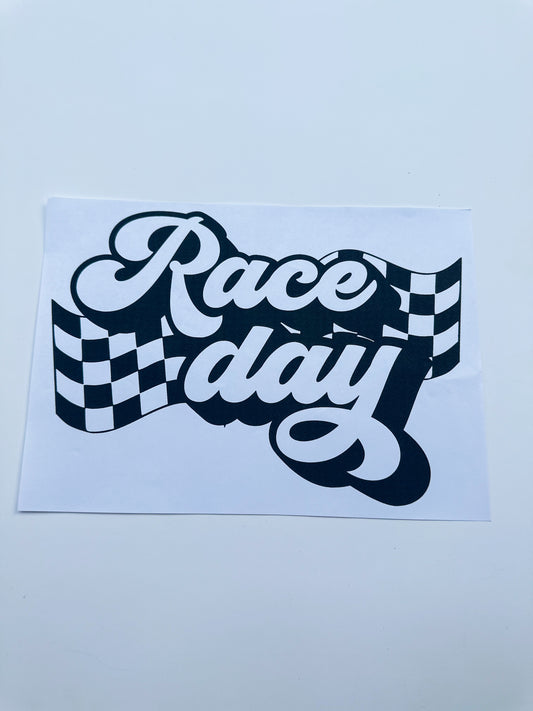 Race day  black ink transfer