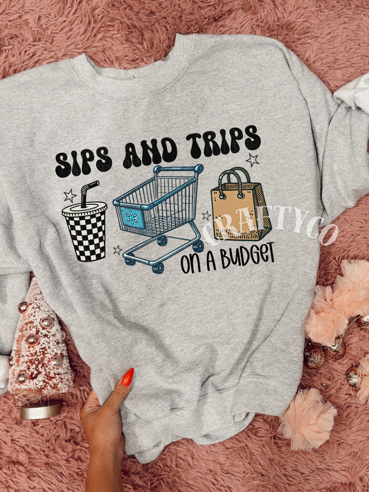 Sips and trips crewneck