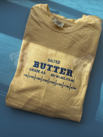 Butter embroidered  LIMITED STOCK comfort colors T-shirt