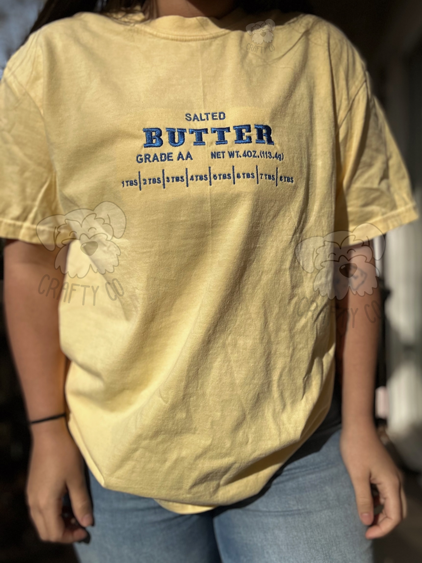 Butter embroidered  LIMITED STOCK comfort colors T-shirt